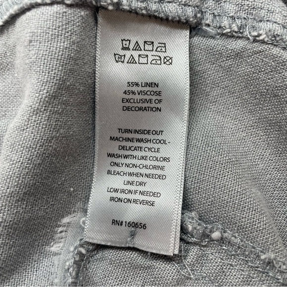 Sincerely Jules Gray Linen Blend Cargo Pants Size Large - Picture 7 of 9